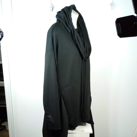 Xuan2xuan3 Solid Black Pullover Pocket Sweatshirt Dress Sz XL - Picture 7 of 9